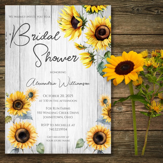Invitación Rústico País Sunflowers Ducha De Novias (Subido por el creador)