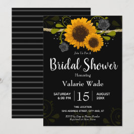 Invitación Rústico País Sunflowers Ducha De Novias