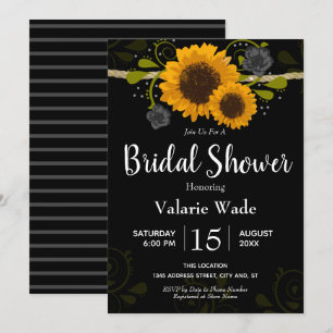 Invitación Rústico País Sunflowers Ducha De Novias