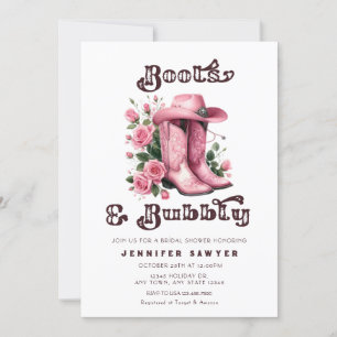 Invitación Rústico País Vaquero Occidental Ducha De Novias