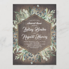 Invitación Rústico País Vegetación Barn Ensayo Cena