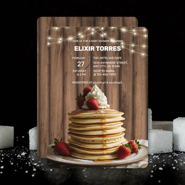 Invitación Rústico Pancakes Baby & Brunch Baby Shower (Subido por el creador)