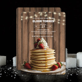 Invitación Rústico Pancakes Baby & Brunch Baby Shower