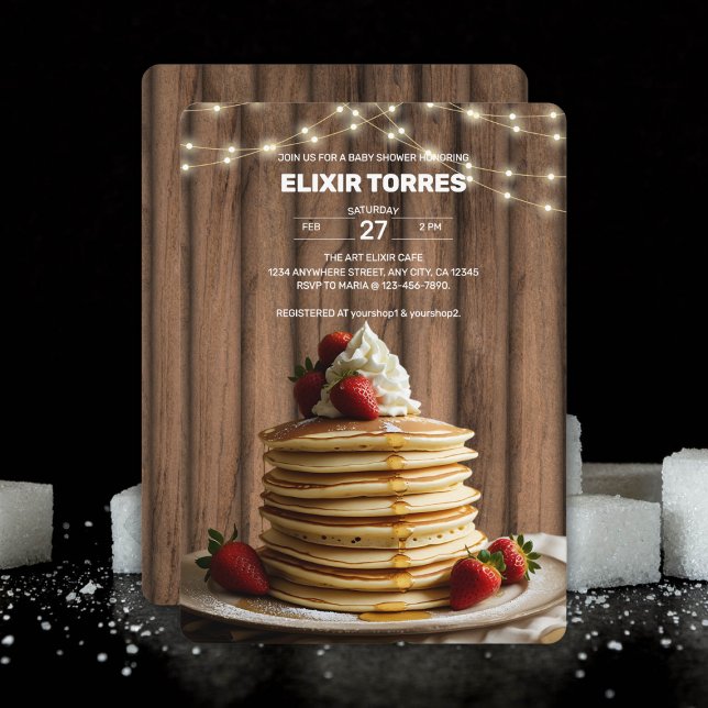 Invitación Rústico Pancakes Baby & Brunch Baby Shower (Subido por el creador)