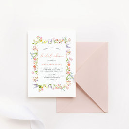 Invitación Rústico Pastel de armazón de flores silvestres Duc