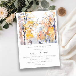 Invitación Rústico Pastel Otoño Fall Paisaje Vow Renovación
