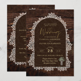 Invitación Rústico patio trasero Woodland Boda Wood Lace