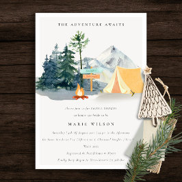 Invitación Rústico Pine Woods Camping Mountain Bridal Shower