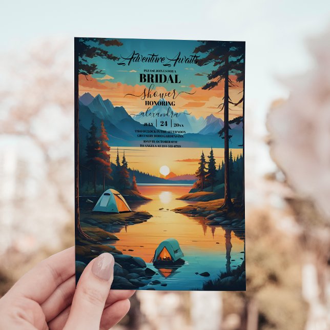 Invitación Rústico Pine Woods Camping Mountain Bridal Shower (Subido por el creador)