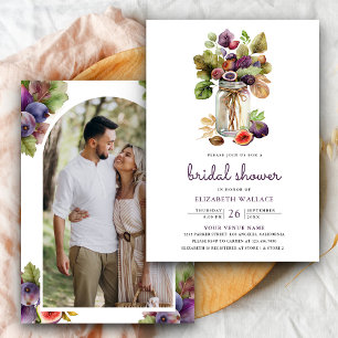 Invitación Rústico Purple Fig Mason Jar Photo Briower