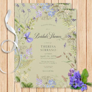 Invitación Rústico Purple Sage Wildflower Sage Bridal Shower