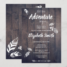 Invitación Rústico Que comience la aventura.