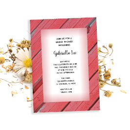 Invitación Rústico Red Barn Wood Country Ranch Bridal Shower