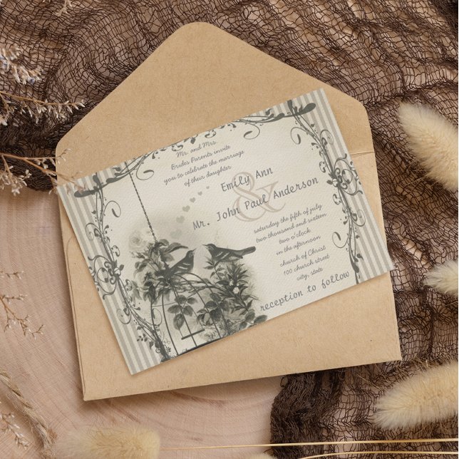 Invitación Rústico Romántico Boda de Ave Amarre (Subido por el creador)