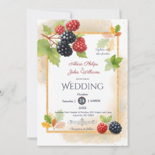 Invitación Rústico romántico otoño Boda de Berry de vuelta