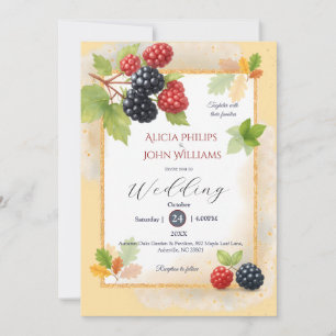 Invitación Rústico romántico otoño Boda de Berry de vuelta