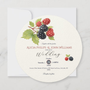 Invitación Rústico romántico otoño Boda de Berry de vuelta