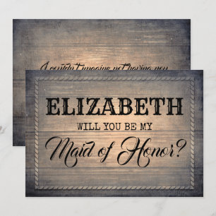 Invitación Rústico serás mi empleada de honor   Bridesmaid