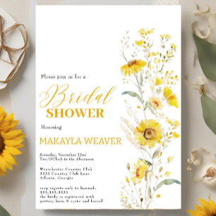 Invitación Rústico Sunflower Boho Floral Country Bridal Showe