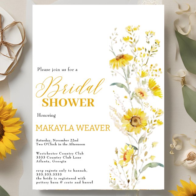 Invitación Rústico Sunflower Boho Floral Country Bridal Showe (Subido por el creador)
