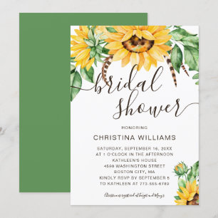 Invitación Rústico Sunflower Bouquet Bridal Shower