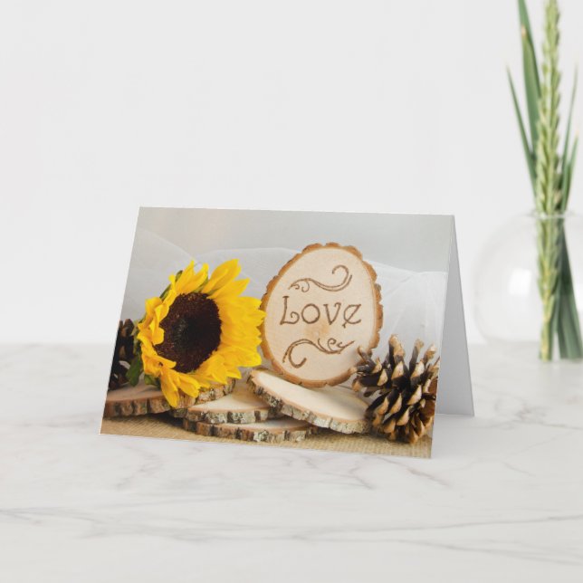 Invitación Rústico Sunflower Woodland Bridal Shower (Anverso)