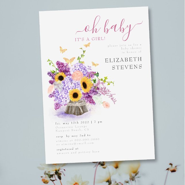 Invitación Rústico Sunflowers Elegante Chica Baby Shower (Subido por el creador)