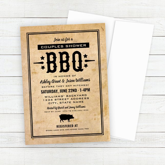 Invitación Rústico Tan BBQ Boda Ducha de Parejas (Subido por el creador)