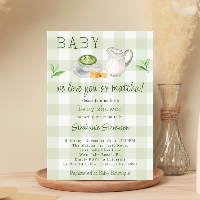 Invitación Rústico Te Amamos Tanto Té Verde Matcha Baby Showe (Subido por el creador)