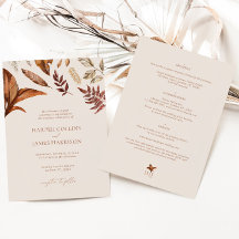 Rústico Terracota Floral Boho Boda de otoño