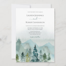 Invitación Rústico Todo En Una Boda De Destino De Montaña