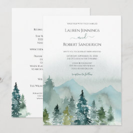 Invitación Rústico Todo En Una Boda De Destino De Montaña