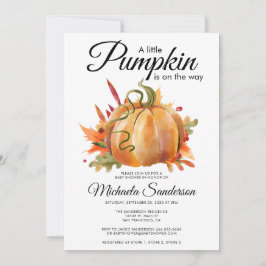 Invitación Rústico Un Pequeño Calabaza Cae Baby Shower