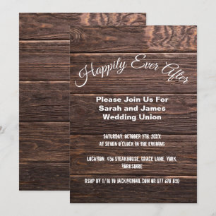 Invitación Rústico único felizmente siempre después del boda
