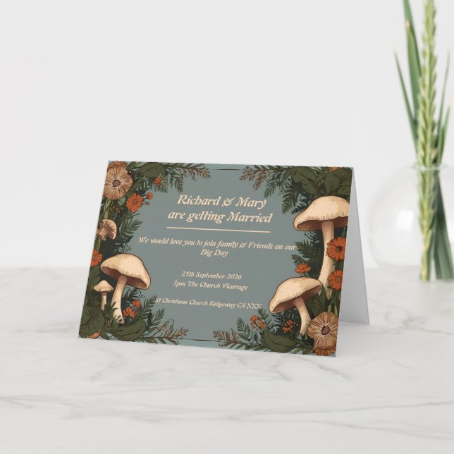 Invitación Rústico Whimsy: un Boda de la elegancia natural (Anverso)