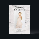 Invitación Rústico White Birch Trendy Photo Modern Sweet 16<br><div class="desc">Personalizar como quieras.</div>