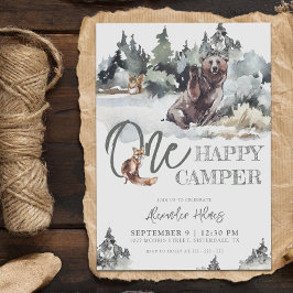 Invitación Rústico Woodland Un Feliz Cumpleaños de Camper