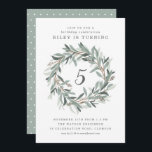 Invitación Rústico Wreath Kids Fiesta de cumpleaños<br><div class="desc">Una invitación rústica de cumpleaños con frondosas forrajeras forjadas a mano fue de ilustracion y gran edad. Esto será perfecto para fiestas de primavera y jardín.</div>