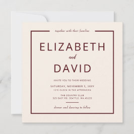 Invitación Rústico y cálido Boda Minimalista moderno de Borgo