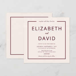 Invitación Rústico y cálido Boda Minimalista moderno de Borgo