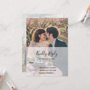 Invitación Rústico y elegante país fotográfico de monograma W