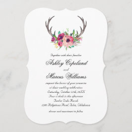 Invitación Rústicos Antlers Boho Boda de Allure Floral
