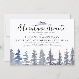 Invitación Rústicos Árboles de invierno aventuran Baby Shower