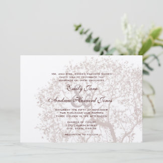 Invitación Rústicos Bodas de árboles marrones románticos