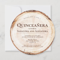 Rústicos Chicas gemelos Quinceañera Grano de Mader