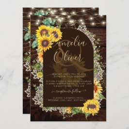Invitación Rústicos girasoles iluminan el Boda del arco de en
