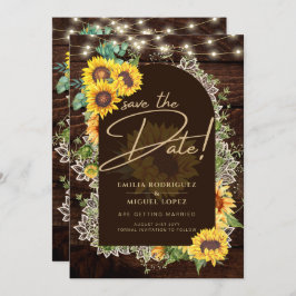 Invitación Rústicos girasoles iluminan el Boda del arco de en