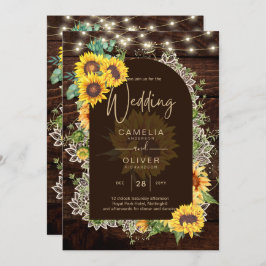 Invitación Rústicos girasoles iluminan el Boda del arco de en