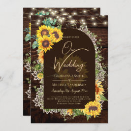 Invitación Rústicos girasoles iluminan el Boda del arco de en