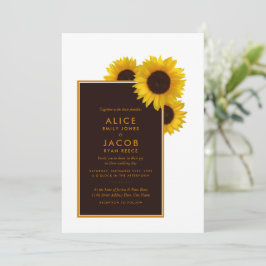 Invitación Rústicos girasoles rurales - Boda floral
